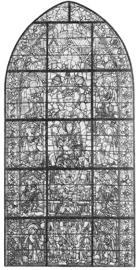 Шартр. Собор. Витражи: «прекрасное окно», середина XII в., из южного обхода хора