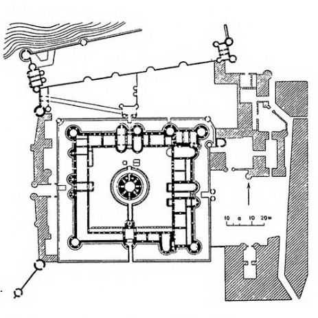 Париж. Замок Лувр, XIII—XIV вв. План. Реконструкция Виолле ле Дюка
