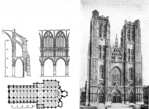 Брюссель, Церковь св. Гудулы, 1260 г.—XV в.